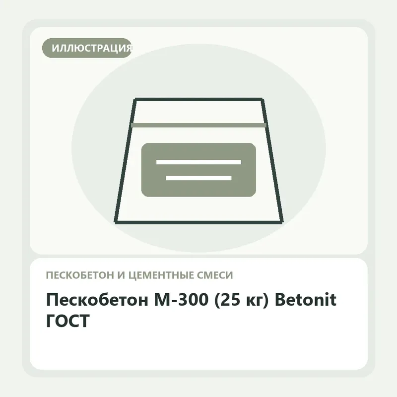 Иллюстрация: Пескобетон М-300 (25 кг) Betonit ГОСТ