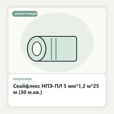 Иллюстрация: Скайфлекс НПЭ-ПЛ 5 мм*1,2 м*25 м (30 м.кв.)