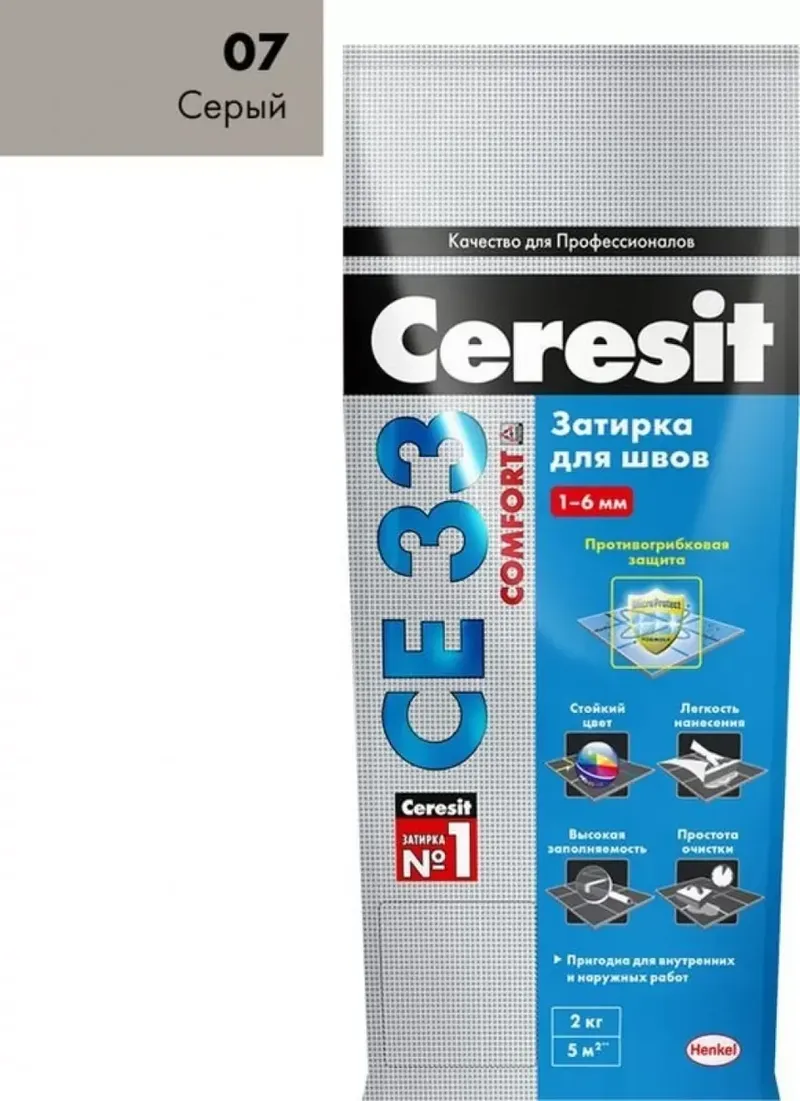 Затирка для швов Ceresit CE33/2кг Серый 07