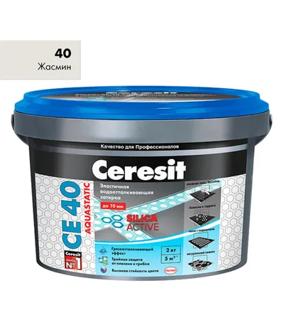 Затирка для швов Ceresit CE40/2кг Жасмин 40